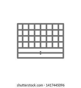 Chess board, portable game line icon.