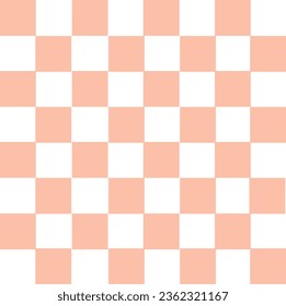 Chess board seamless pattern. Peach. Pastel Color. Art design checkered, checkerboard, chessboard, planes. Abstract concept graphic element
