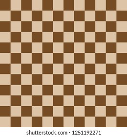 Chess board, seamless pattern. Vector illustration. Brown
