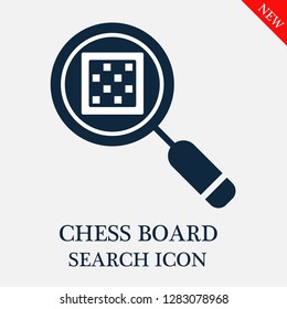 Chess board search icon. Editable Chess board search icon for web or mobile.