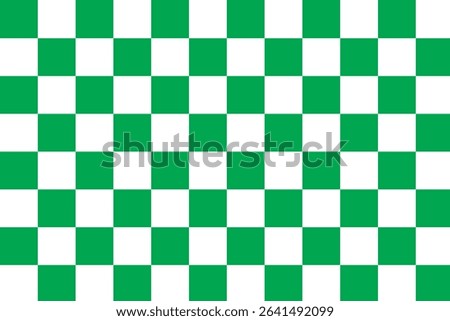 Chess board squares background. Green and white checkered colors. Repeating texture, illustration, repeating checkered background. Checkerboard, chessboard, seamless pattern.