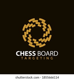 Chess Board Targeting logo Design vector illustration