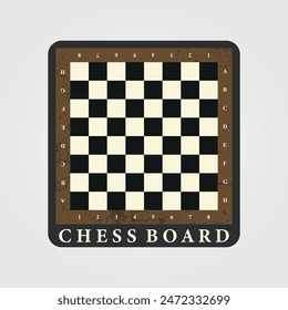 chess board template vector illustration design with grunge of wood