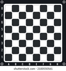 Chess board. Vector and black and white.