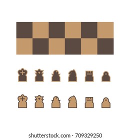 Chess board vector. Chessboard brown template isolated white background