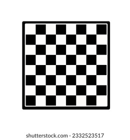 Chess board vector icon. Black and white board game. Vector illustration.