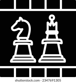 Chess Board Vector Icon Glyph Style