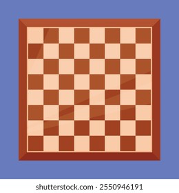 Chess board vector icon. Wooden chess board illustration. chess board game icon