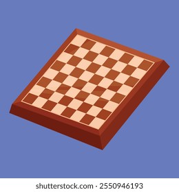 Chess board vector icon. Wooden chess board illustration. chess board game icon