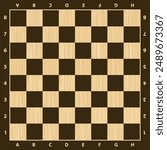 Chess board vector. Wooden chess board. Chess board background. Chess board illustration. Chessboard brown pattern.