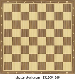 Chess board vector. Wooden chess board. Chess board background. Chess board illustration. Chessboard brown pattern.