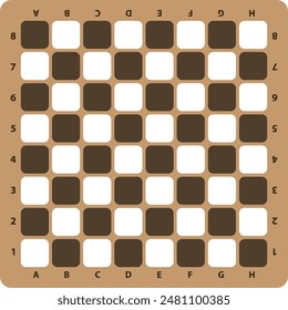 Chess board vector. Wooden chess board. Chess board background. Chess board illustration. Chessboard brown pattern.