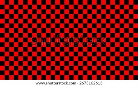 Chess board with very small squares background. Red black checkered colors. Repeating texture, illustration, repeating checkered background