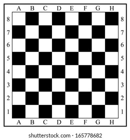 Chess board without chess pieces