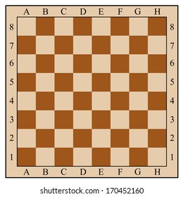Chess board without chess pieces