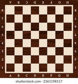 chess board with wooden texture, wooden grid, chess board game