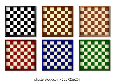 Chess boards different colors vector collection