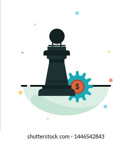 Chess, Business, Strategy, Success Abstract Flat Color Icon Template