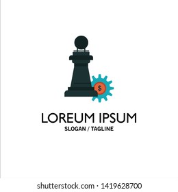 Chess, Business, Strategy, Success Business Logo Template. Flat Color