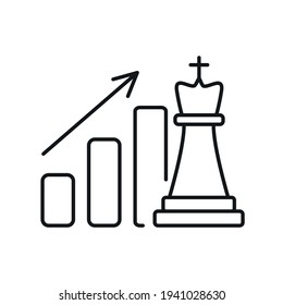 Chess career progression linear icon. Traditional intellectual board game thin line customizable illustration. Contour symbol. King figure vector isolated outline drawing. Editable stroke