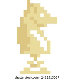 Icono de la caricatura del ajedrez en estilo de píxel