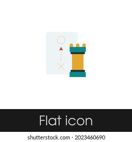 Chess Castle Flat icon Design Isolated White Background, Eps 10