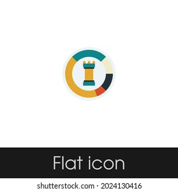chess castle Flat icon Design Isolated White Background, Eps 10