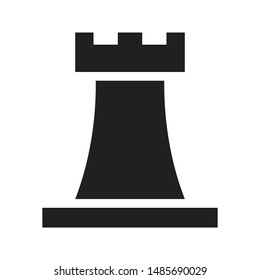 chess castle icon black and isolated vector illustration