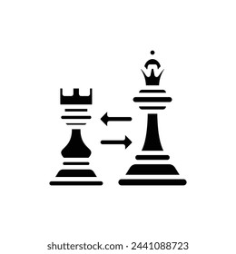Chess Castling Filled Icon Vector Illustration