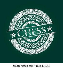 Chess chalk emblem. Vector Illustration. Detailed.