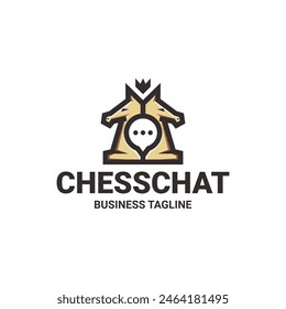 chess chat strategy logo vector