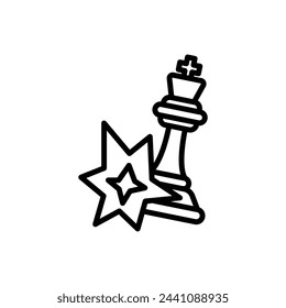 Chess Checkmate Outline Icon Vector Illustration