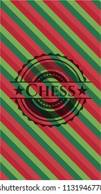 Chess christmas emblem.