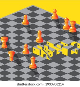 
chess city illusion pawn game