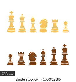Chess clipart with a white background. Vector illustration.