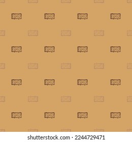 Chess clock engraved seamless pattern. Retro watch for chess game in hand drawn style.