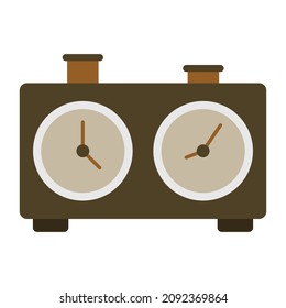 chess clock flat clipart vector illustration