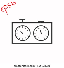 Chess clock grey icon.