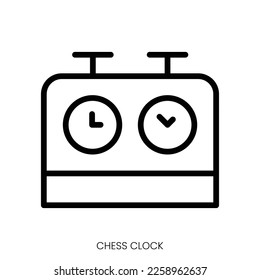chess clock icon. Line Art Style Design Isolated On White Background
