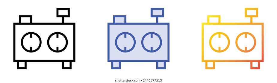 chess clock icon. Linear, Blue Fill and Gradient Style Design Isolated On White Background