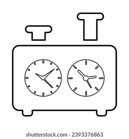 Chess Clock Icon In Outline Style