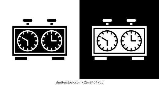 Chess clock icon symbol collection. Flat vector stock illustration.