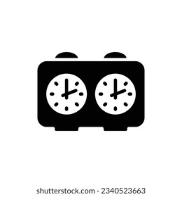 Diseño del vector del icono del reloj del ajedrez