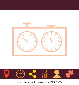 Chess clock  icon. Vector design.
