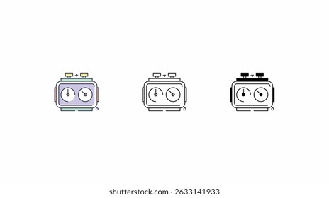 Chess Clock icons vector set color line glyph line icons stock illustration