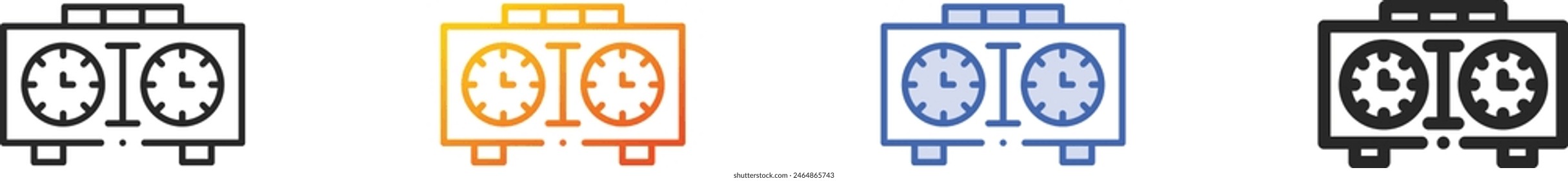 chess clock icon.Thin Linear, Gradient, Blue Stroke and bold Style Design Isolated On White Background