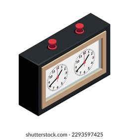 Icono isométrico reloj de ajedrez Ilustración vectorial 3d