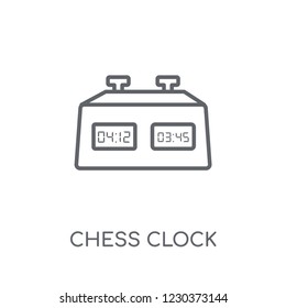 Chess clock linear icon. Modern outline Chess clock logo concept on white background from Human Resources collection. Suitable for use on web apps, mobile apps and print media.