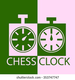 Chess clock in pink and green