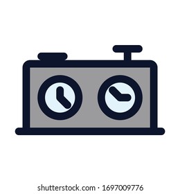 Chess Clock. Simple Vector Color Icon.